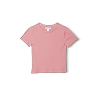 Girls Fitted Ribbed Crop T Shirt