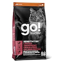 GO! SOLUTIONS Sensitivities Limited Ingredients Dry Cat Food - Salmon Recipe - Cat Food to Support Sensitive Stomachs, Suitable for All Life Stages, 12 lbs