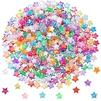 OIIKI 600PCS Colorful Star Bead for Jewelry Making, Acrylic Beads AB Colors for DIY Crafts, Cute Star Loose Beads for Bracelets, Earrings, Necklace, Jewelry Making Supplies for Women Girls (10 Colors)