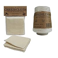 Cooking and Roasting Set Includes 9 sq.ft Natural Ultra-Fine Cheesecloth and 500ft Cooking Twine for Trussing and Basting The Perfect Turkey, 2pc Set