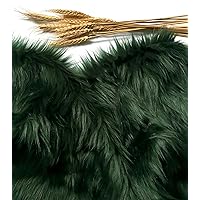 | Faux Fur Fabric Ultra Soft Deluxe Plush Shaggy Squares | Craft, Sewing, Props, Costumes, Decoration (Hunter Green, 20x20 inches)