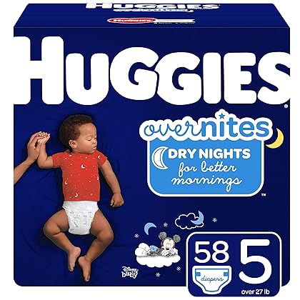 Huggies Overnites Nighttime Diapers, Size 5, 58 Ct