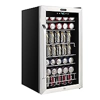 Whynter BR-1211DS Beverage Refrigerator and Cooler, Mini Fridge with Glass Door, Lock, Digital Control and Internal Fan, 3.4 cu. ft, Stainless Steel