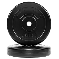 Signature Fitness Vinyl Standard 1-Inch Plate Weight Plate for Strength Training and Weightlifting, Pairs or Sets