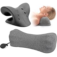 RESTCLOUD Cervical Traction Device with Overnight Cervical Neck Traction Pillow for Sleeping, Neck Stretcher for TMJ Pain Relief