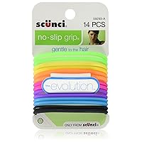 Scunci The Evolution No Slip Grip Hair Ties Assorted Color - 14 CT