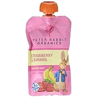 Peter Rabbit Organics Organic Fruit Snacks 100% Pure Strawberry and Banana, 4-Ounce (Pack of 10)