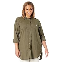 Carhartt Women's Rugged Flex Relaxed Fit Midweight Flannel Long-Sleeve Plaid Tunic
