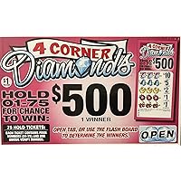 4 Corner Diamonds $500 Bingo Pull Tabs Game, Seal Card