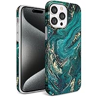 Hi Space Compatible with iPhone 15 Pro Case Turquoise Emerald Case for iPhone 15 Pro 2023 Teal Marble Green Marble Gold Glitter Sparkle Marble IMD Cover for iPhone 15 Pro 6.7