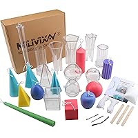 MILIVIXAY 11pcs Candle Molds Set-Candle Making Kit-DIY Candle Making Supplies Pyramid & Cylinder & Ball Sphere & Pillar & Apple & Square & Egg & Cones & Taper Mold