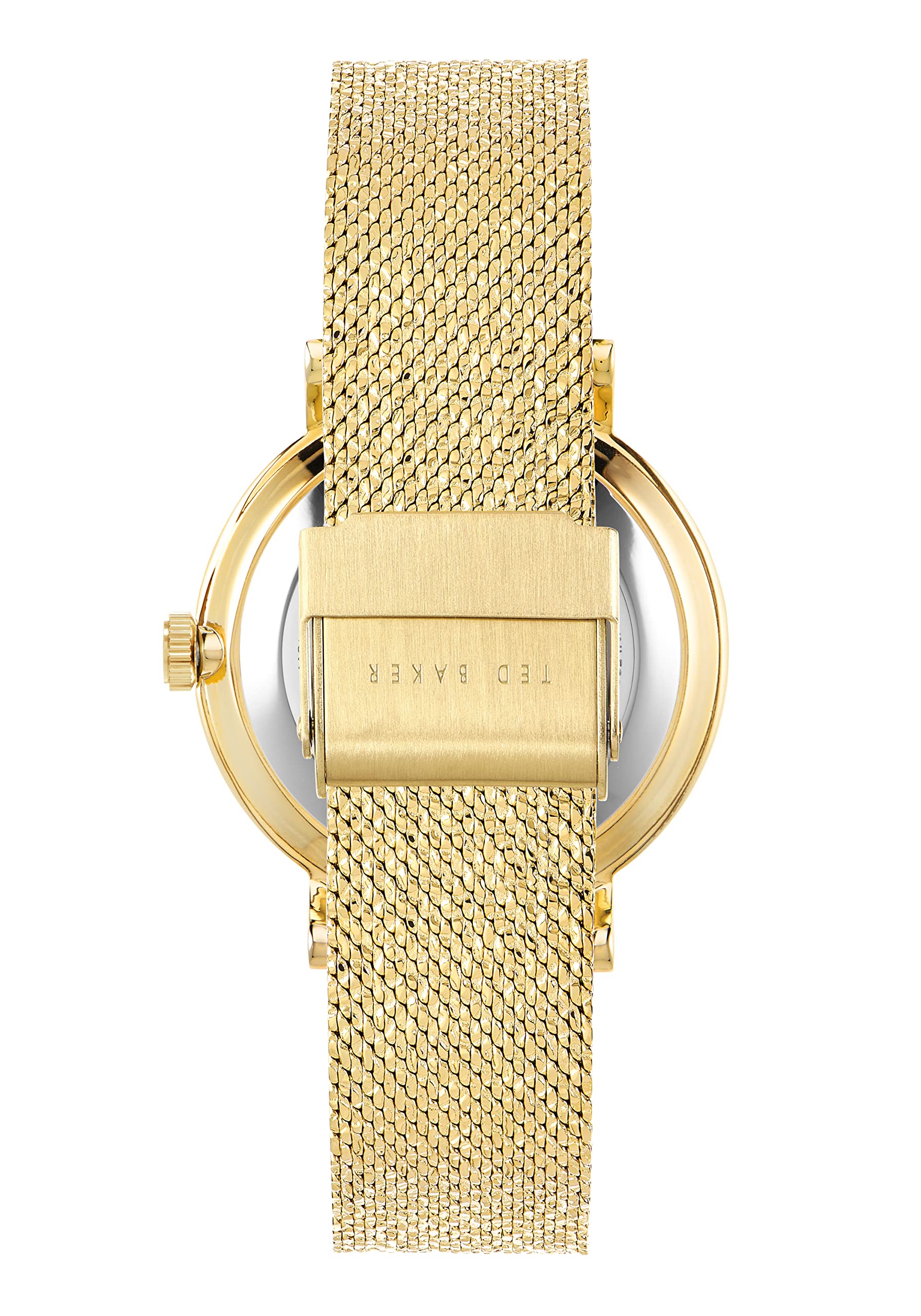 Ted Baker Ladies Stainless Steel Yellow Gold Jewellery Mesh Band Watch (Model: BKPPHS3039I)