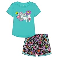 girls Short Sleeve Shirt and Shorts Set, Durable Stretch and Lightweight