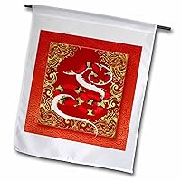 fl_101845_1 Chinese Zodiac Year of The Snake Chinese New Year Red Gold and Black Garden Flag, 12 by 18-Inch