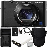 Sony Cyber-Shot DSC-RX100 VA Digital Camera with 8PC Accessory Bundle – Includes 32GB SD Memory Card + Replacement Battery (NP-BX1) + AC/DC Rapid Home & Travel Charger + Point & Shoot Case + More