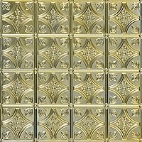 SKPC209-gn-24x24-N-6 Tiny Tiptoe Stamped Metal Nail-up Tin Ceiling Tile (24 sq. ft), Gold Nugget, Pack of 6