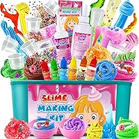 Ice Cream DIY Slime Kit, Slime Making Kit for Girls 10-12, Butter Slime, Foam Slime, Cloud Slime with Add-ins, Foam Balls, Charms, Slime Party Favors Gift Toys for Kids