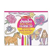 Melissa & Doug Jumbo 50-Page Kids' Coloring Pad - Horses, Hearts, Flowers, and More - FSC Certified