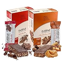 Extend Bar Hunger Control Nutrition Bars Bundle, Rich Chocolate and Peanut Butter, Help Manage Blood Sugar, Low Carb, Low Glycemic Keto Friendly Weight Management Snacks for Diabetics, 30 Count