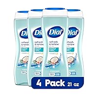 Dial Body Wash, Coconut Water, 21 Ounce , 4 Count (Pack of 1)