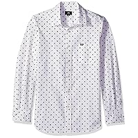 OBEY Men's Darcey Long Sleeve Woven Shirt, White Multi, Small