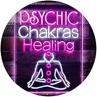 ADVPRO Psychic Chakras Healing Display Shop Dual Color LED Neon Sign White & Purple 12