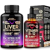 Organic Vitamin B12 Drops & Liver Support Detox Blend Capsules