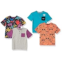 Boys and Toddlers' Short-Sleeve Henley T-Shirts (Previously Spotted Zebra), Multipacks