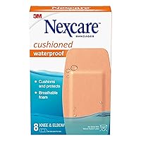 Nexcare Active Extra Cushion Bandages, Knee and Elbow, Tough, 8-Count Packages (Pack of 6)