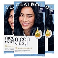 Clairol Nice'n Easy Permanent Hair Dye, 2BB Blue Black Hair Color, Pack of 3