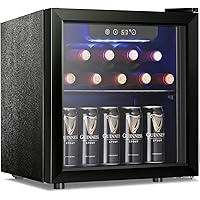 Antarctic Star 12 Bottle 48 Can Wine Cooler/Cabinet Beverage Refrigerator Mini Fridge, 1.3 cu.ft Black