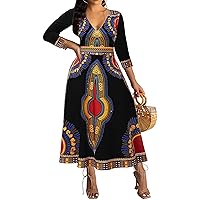 Womens Casual Floral Print Sexy Long Maxi African Dress Clubwear Party Outfits