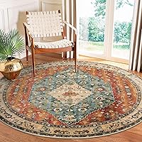 Lahome Boho Tribal Round Rug 6ft - Large Washable Dining Room Round Area Rug, Soft Non Slip Non-Shedding Mat for Bedroom Indoor Living Room Floor Carpet for Mudroom Hallway Entryway Nursery Gift