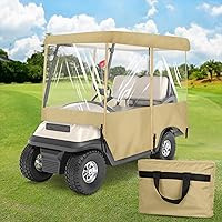 Golf Cart Enclosure, Golf Cart Cover for 2 Passengers with 4-Sided Transparent Windows, Portable & Universal Rain Cover with Carrying Bag - 54 x 41 x 53 inch, Waterproof