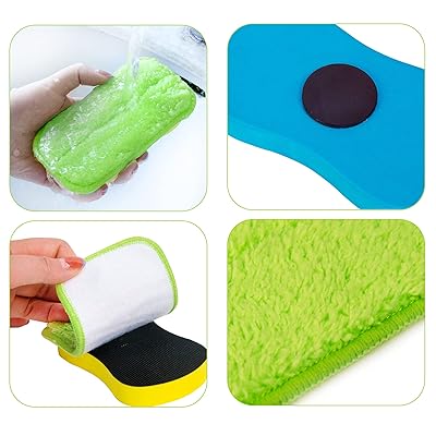 2 Pack Chalkboard Eraser - Washable Reusable Microfiber Eraser Cleaning  Chalk/Markers/Duster Tool in Home Classroom Office Attached 2 Pcs  Microfiber