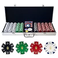 Trademark Poker Personalized Monogrammed 500 11.5gm Dice Striped Chips in Case