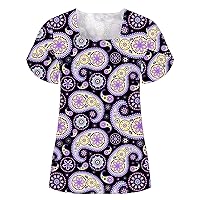Womens Vintage Floral Tunic Tops Petal Short Sleeve Square Neck Blouses Summer Casual Loose Fit Comfy Shirts for Leggings