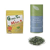 Issaku and Powder Green Tea with Mikan orange from Japanese Green Tea Co – Great for Cholesterol, Skin, Healthy Option - Non-GMO - Ideal for Tea Lovers