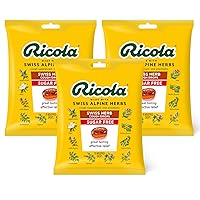 Ricola Sugar Free Swiss Herb Herbal Cough Suppressant Throat Drops | Naturally Soothing Long-Lasting Relief - 19 Count (Pack of 3) Bags