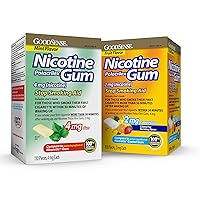 GoodSense Nicotine Polacrilex Uncoated Gum 4 mg (Nicotine), Mint and Nicotine Polacrilex Coated Gum 2 mg (Nicotine), Fruit Flavor Convenience Pack, Smoking Cessation Aid
