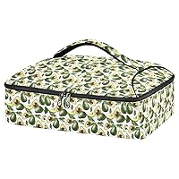 ALAZA Avocado with A Bone and Leaves84 Insulated Casserole Carrier Lasagna Lugger Tote Casserole Cookware for Grocery, Camping, Car