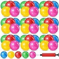 150 Pcs 6.3 Inch Knobby Balls bulk Sensory Balls with Air Pump Small Inflatable Bouncy Balls Soft Spiky Toddler Balls Bounce Party Favors for Kids Baby Massage Stress Play Set, 5 Assorted Colors