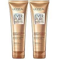 Sulfate Free Shampoo and Conditioner for Dry Hair, Triple Action Hydration for Dry, Brittle or Color Treated Hair, Apricot Oil Infused Hair Care, EverPure, 8.5 Fl Oz, Set of 2