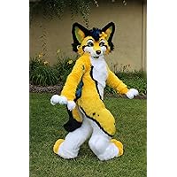 Yellow Cute Husky Cat Fursuit Fullsuit Teen Costumes Full Furry Suit Furries Costume Anime CUSTOM FOR Child Adult
