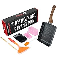 Oleex Tamagoyaki Pan Set – Japanese Omelette Pan with Kitchen Cooking Tools Like Musubi Mold, Spatula & Other Omelet Accessories – Multifunctional PFOA-Free Nonstick Square Frying Pan – 5x7 Inches
