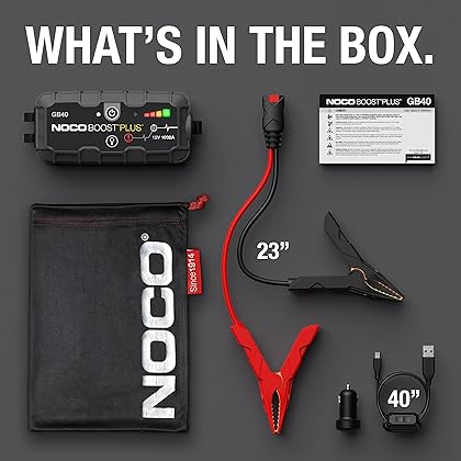 NOCO Boost Plus GB40 1000A UltraSafe Car Battery Jump Starter, 12V Jump Starter Battery Pack, Battery Booster, Jump Box, Portable Charger and Jumper Cables for 6.0L Gasoline and 3.0L Diesel Engines