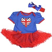 Petitebella British Heart Baby Dress Nb-18m