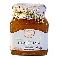 Giusto Sapore Imported Italian Peach Jam - 55% Fruit - All Natural, Three Ingredients - 12oz