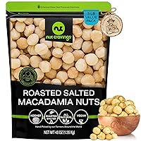 Macadamia Nuts Roasted & Salted - No Shell, Whole (48oz - 3 LB) Bulk Nuts Packed Fresh in Resealable Bag - Healthy Protein Food Snack, All Natural, Keto Friendly, Vegan, Kosher