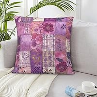 Decorative Throw Pillow Covers Rustic Farmhouse Purple Flowers Collage Decor Throw Pillowcovers 20